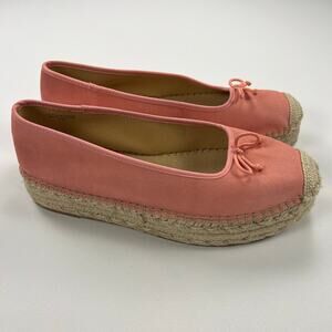 Talbots Quinn 1.5” Platform Espadrille Slip On Shoe Prwppy Pink Suede Size 9.5M
